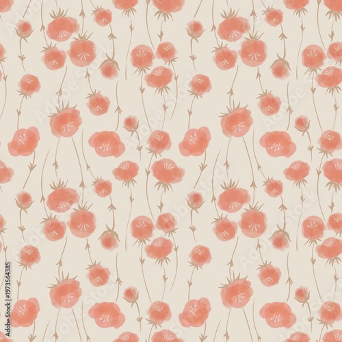 seamless floral pattern with poppies 1