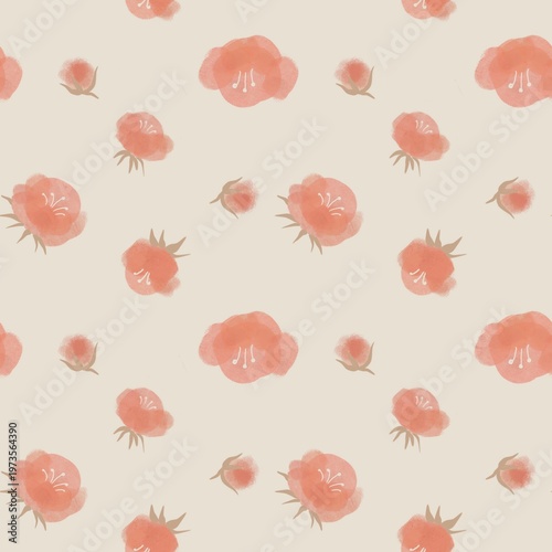 seamless floral pattern with poppies 2