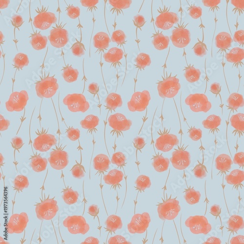seamless floral pattern with poppies