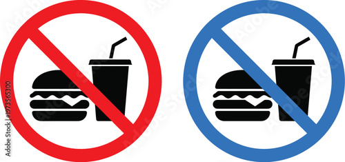 No food or drinks allowed prohibition signage
