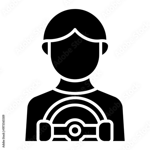 Person Driving a Car, Vehicle Control Icon