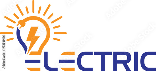 Vector electrical bulb with lighter logo