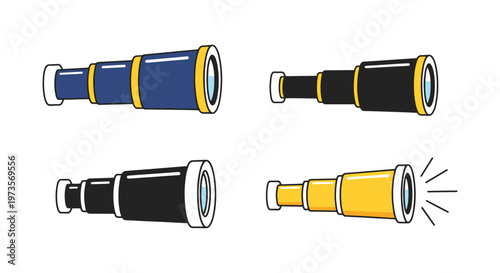 Spyglass Line art vector set clean abstract shape