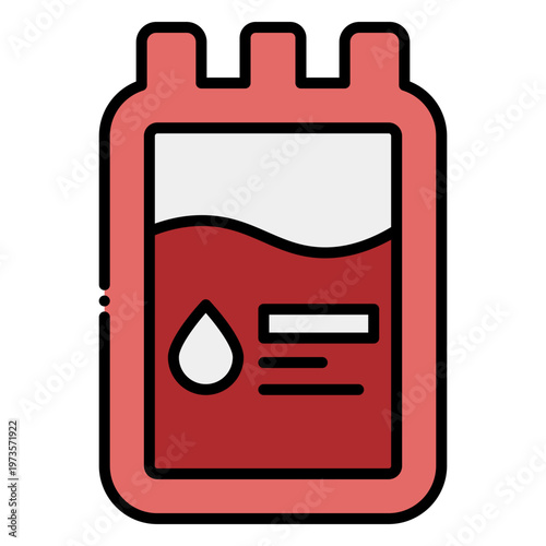 Blood Bag Icon Illustration for Medical Donation