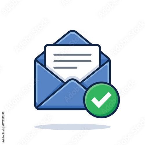 Email icon with a checkmark on an envelope