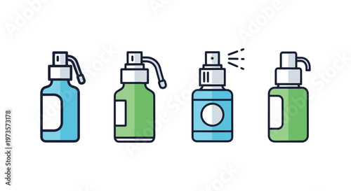 Throat Spray Line art vector creative colorful shapes