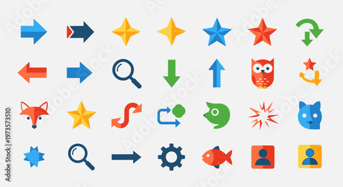 Diverse Collection of User Interface and Navigation Icons, Communication Concept on Isolated White Background