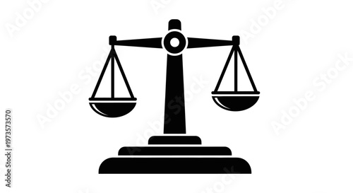 Classic Scales of Justice Symbol of Law and Balance on Isolated White Background