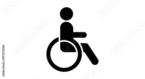 International Wheelchair Accessibility Symbol for Disabled Access on Isolated White Background