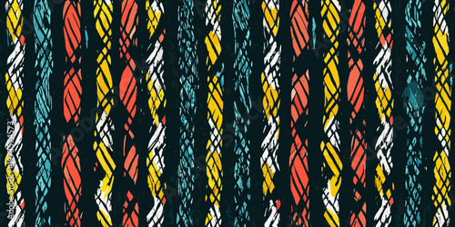 Abstract vertical stripes in vibrant colors with a textured appearance