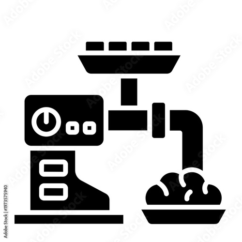 Electric Meat Grinder Icon: Modern Kitchen Appliance for Food Processing