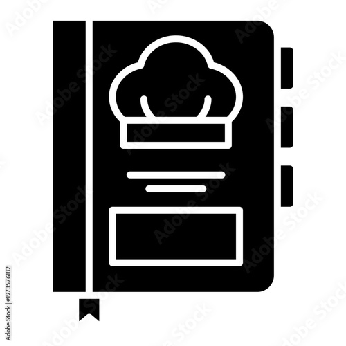 Cookbook icon with chef hat illustration