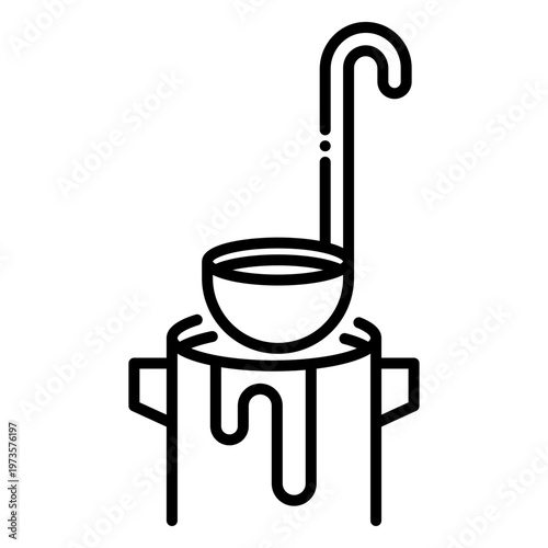 Ladle in a Pot Icon: Cooking and Food Preparation
