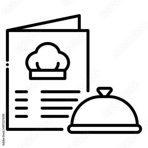 Restaurant Menu and Food Cloche Icon