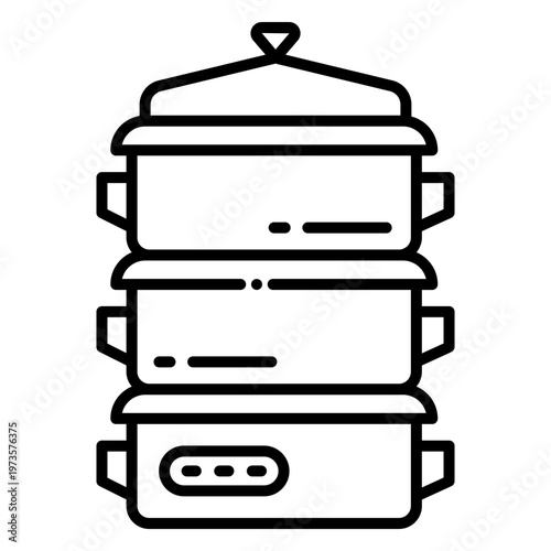 Steamer Pot Icon: Kitchenware for Healthy Cooking