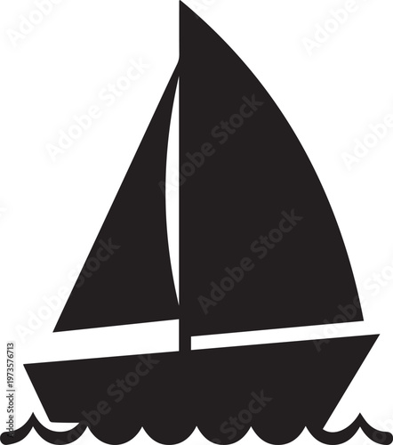 Sailing Boat Silhouettes for Summer Ocean Travel