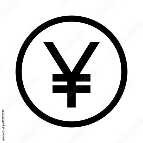 yuan symbol icon vector isolated.