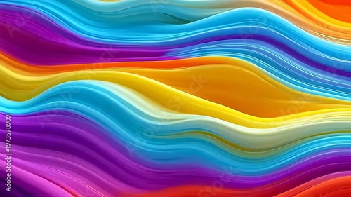Digital rainbow flowing geometric abstract background