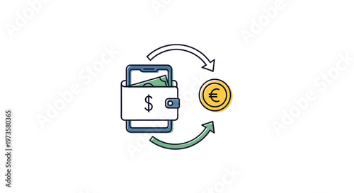 Exchange of money and currency concept.
