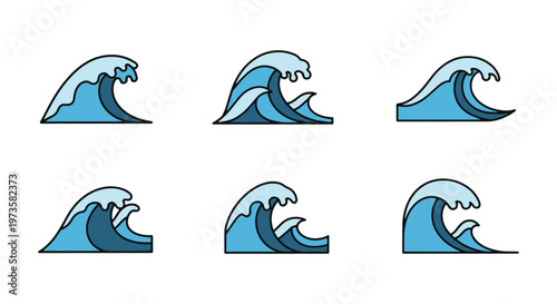 Tidal Wave Line art vector modern minimal abstract