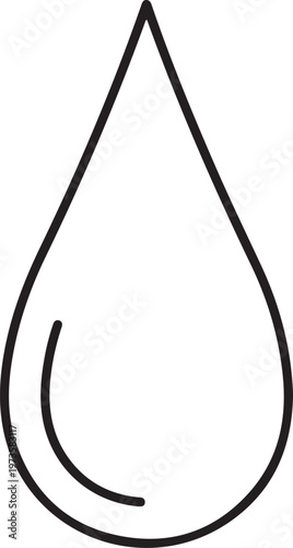 Water Drop Line Art  Minimalist Nature Icon.