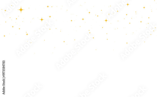 Shine or sparkle. Sparkling star in yellow color on white background.