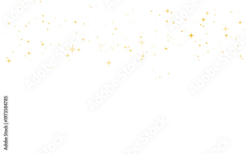 Shine or sparkle. Sparkling star in yellow color on white background.