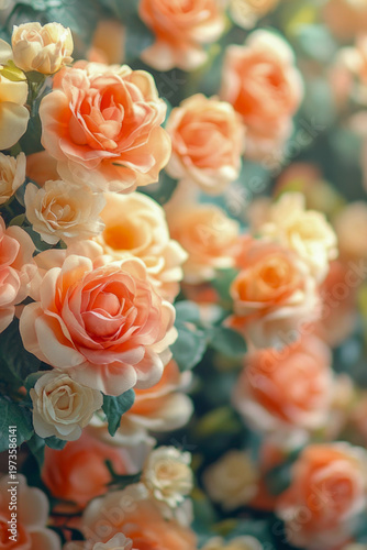 A detailed view of various types of flowers arranged together, suitable for use in designs related to nature, beauty, or celebration. vertical frame