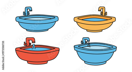 Water Basin Line art vector minimal simple shapes