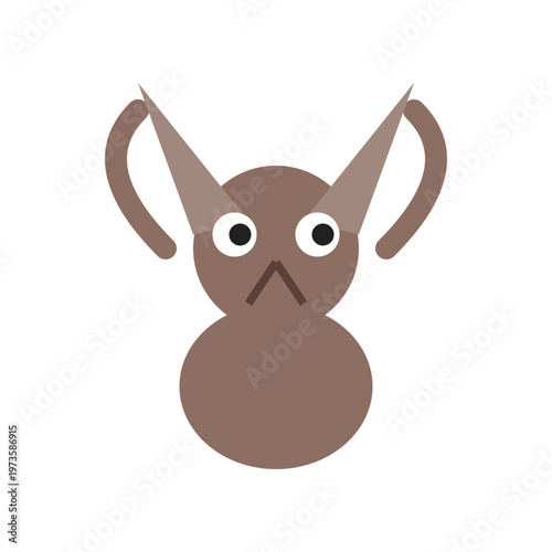 A cartoon-style illustration of a brown creature with large ears and a round body shows a worried expression on its face.