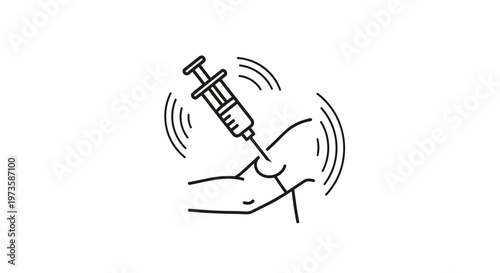 Close-up of a syringe injecting into an arm, symbolizing vaccination, medical treatment, or injection.