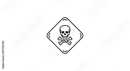 Danger Sign, Skull and Crossbones Symbol, Warning Icon, Hazardous Material Alert