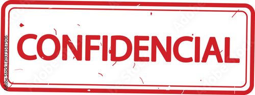 Confidential stamp seal vector illustration in red color on white background for secrecy and privacy concepts