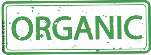 Green organic stamp mark on white background vector graphic illustration