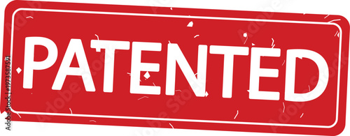 Red patented stamp on white background vector graphic illustration