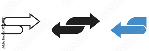 Vector icons showing bidirectional arrows, representing exchange, connection, and reciprocal movement.