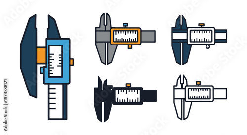 Vernier Caliper Line art abstract shape design vector