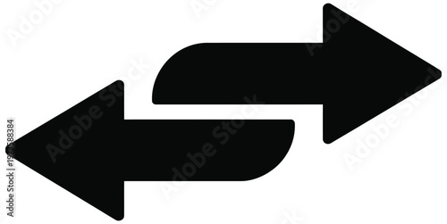 Photos Two black arrows pointing in opposite directions, symbolizing exchange or recipr