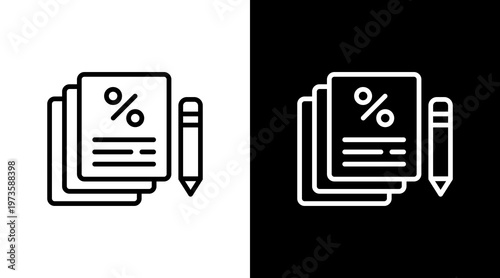 Tax Document White Icon Set Design