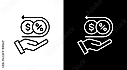 Tax Refund White Icon Set Design