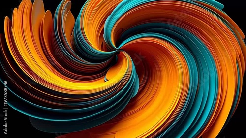 Colorful swirl carving geometric abstract background