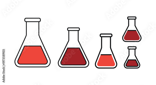 Volumetric Flask Line art simple abstract colorful shapes vector