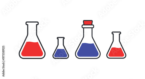 Volumetric Flask Line art abstract clean design vector
