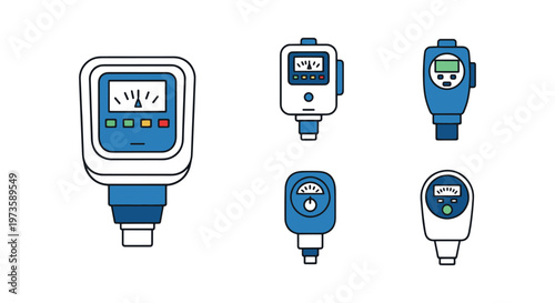 Water Smart Meter Line art simple pattern abstract vector