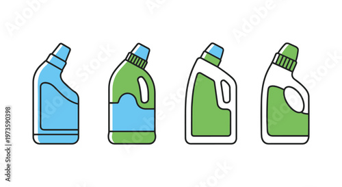 Toilet Cleaner Bottle Line art simple abstract vector