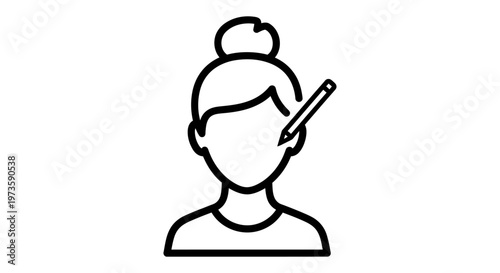 a creative person editing their user profile with a pencil icon symbolizing personalization and design for web interfaces.
