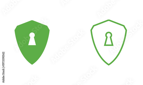Shield security icons . Collection of shield icons f and data safety in minimalist  style.