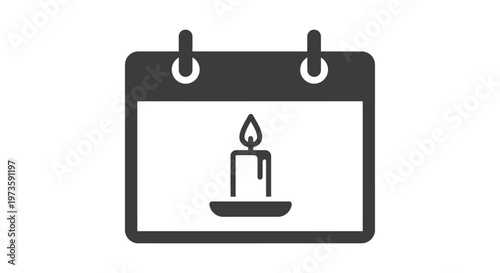 a calendar icon with a lit candle symbolizing a special date or important event ideal for commemorating anniversaries or planning.