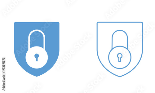 Shield security icons . Collection of shield icons f and data safety in minimalist  style.