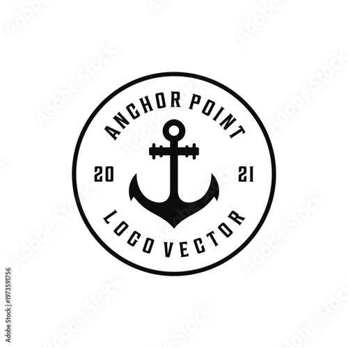 Retro vintage hipster sailor anchor point cruise marine logo design